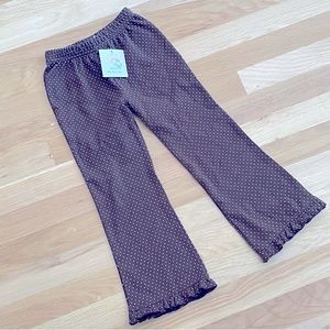 LUIGI kids by Acvisa Puffed Flare Print Leggings Chocolate Size 4 NWT